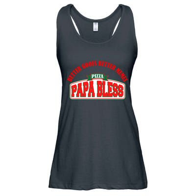 Papa Bless Pizza Better Goofs Better Memes Funny Meme Ladies Essential Flowy Tank