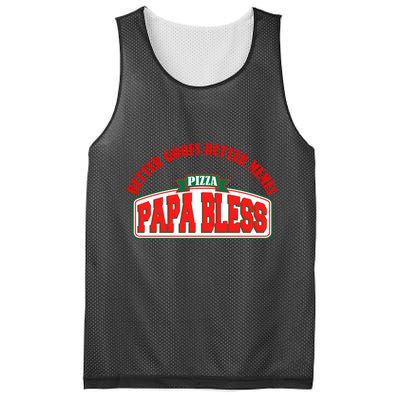 Papa Bless Pizza Better Goofs Better Memes Funny Meme Mesh Reversible Basketball Jersey Tank
