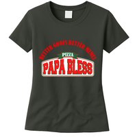 Papa Bless Pizza Better Goofs Better Memes Funny Meme Womens T-Shirt