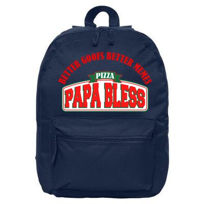 Papa Bless Pizza Better Goofs Better Memes Funny Meme 16 in Basic Backpack