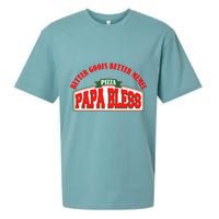 Papa Bless Pizza Better Goofs Better Memes Funny Meme Sueded Cloud Jersey T-Shirt