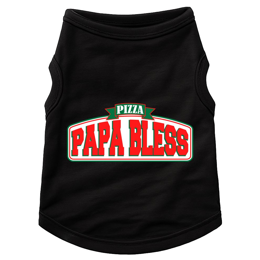 Papa Bless Pizza Funny Meme Prank Logo Doggie Tank