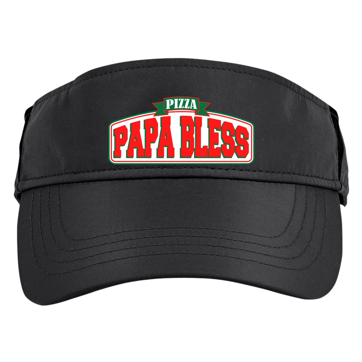 Papa Bless Pizza Funny Meme Prank Logo Adult Drive Performance Visor