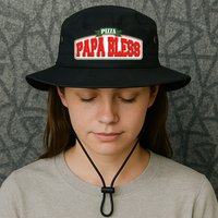 Papa Bless Pizza Funny Meme Prank Logo Bucket Hat