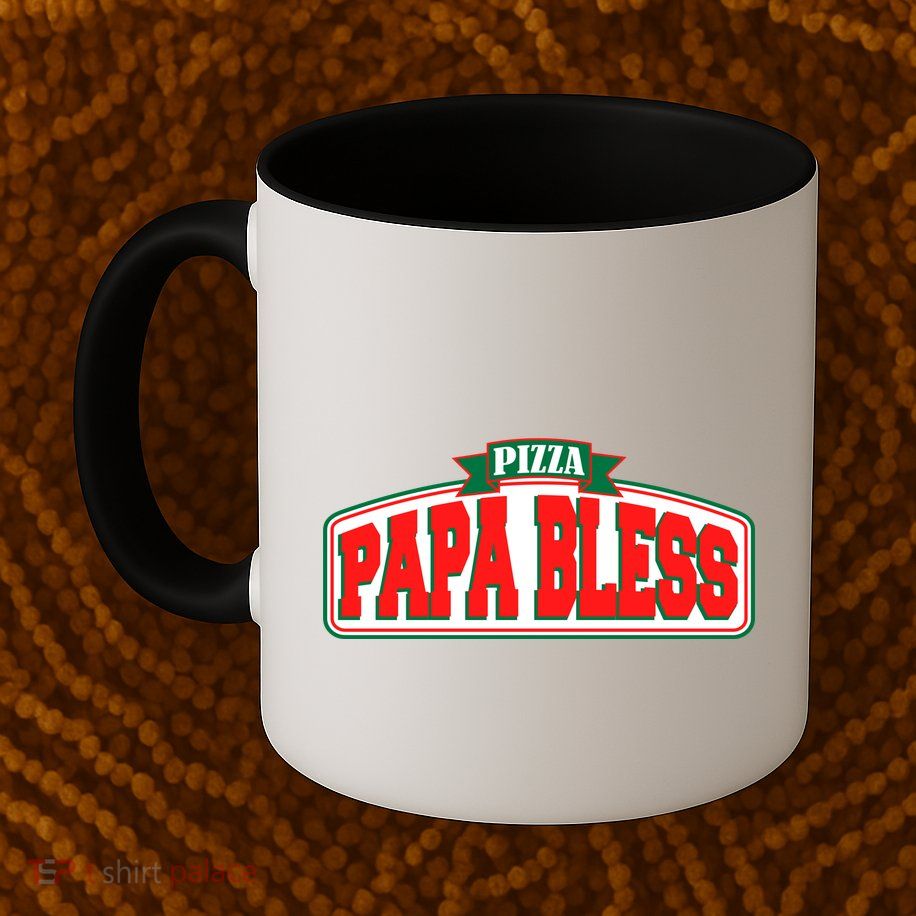 Papa Bless Pizza Funny Meme Prank Logo Mug