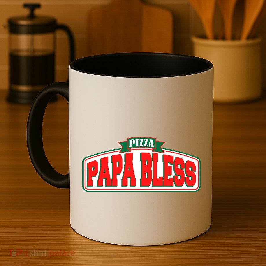 Papa Bless Pizza Funny Meme Prank Logo Mug