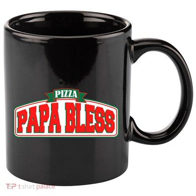 Papa Bless Pizza Funny Meme Prank Logo 11oz C Handle Ceramic Mug