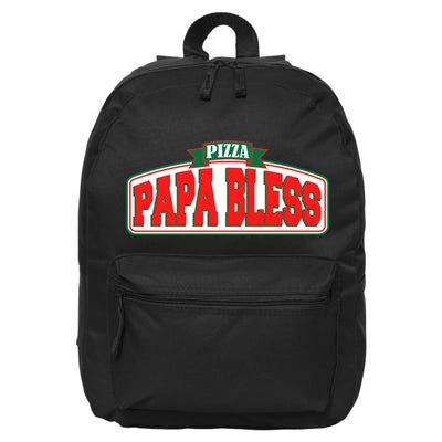 Papa Bless Pizza Funny Meme Prank Logo 16 in Basic Backpack