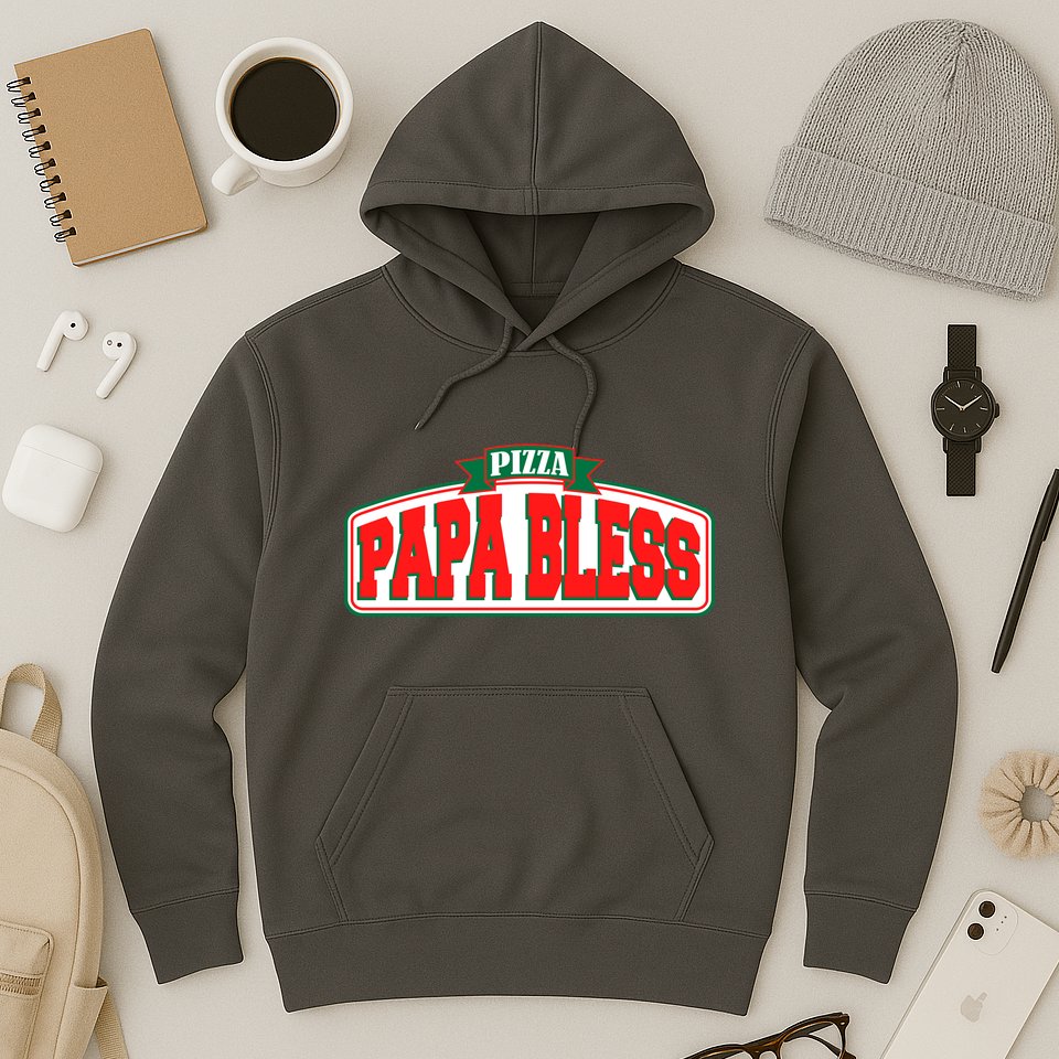 Papa Bless Pizza Funny Meme Prank Logo Hoodie