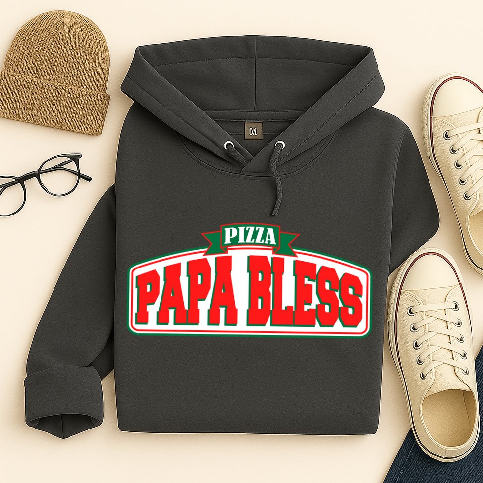 Papa Bless Pizza Funny Meme Prank Logo Hoodie