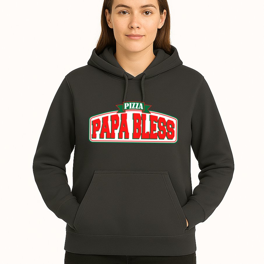 Papa Bless Pizza Funny Meme Prank Logo Hoodie