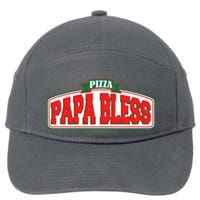 Papa Bless Pizza Funny Meme Prank Logo 7-Panel Snapback Hat