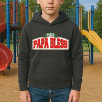 Papa Bless Pizza Funny Meme Prank Logo Kids Hoodie