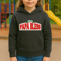 Papa Bless Pizza Funny Meme Prank Logo Kids Hoodie