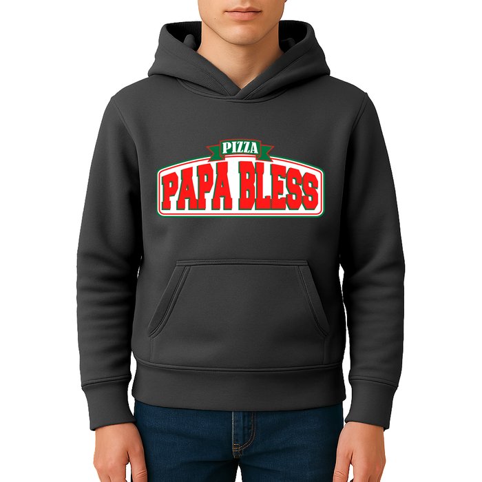 Papa Bless Pizza Funny Meme Prank Logo Kids Hoodie