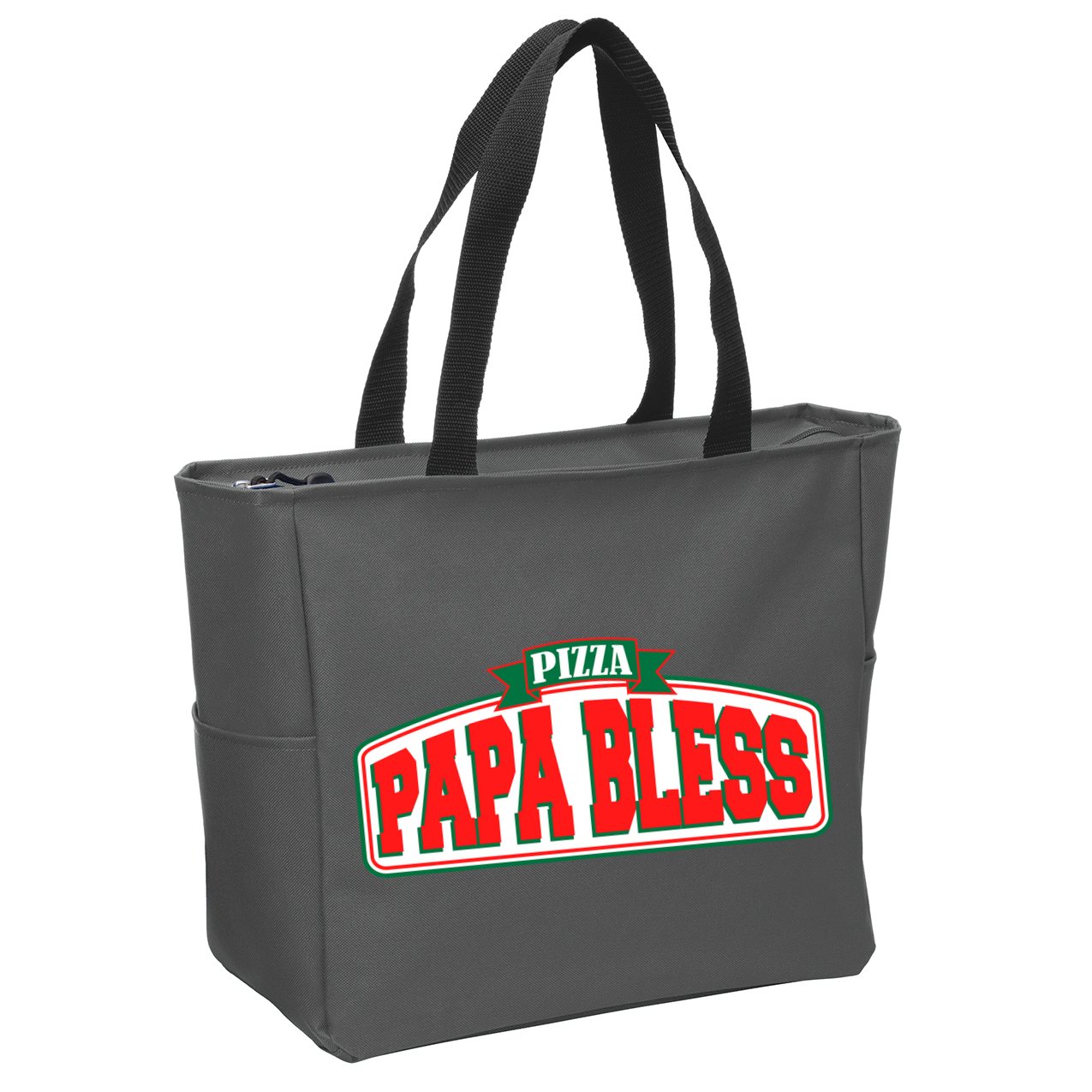 Papa Bless Pizza Funny Meme Prank Logo Zip Tote Bag