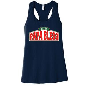 Papa Bless Pizza Funny Meme Prank Logo Women's Racerback Tank