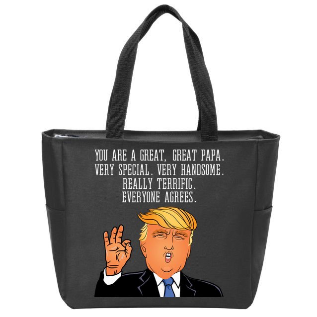 Papa Donald Trump Zip Tote Bag