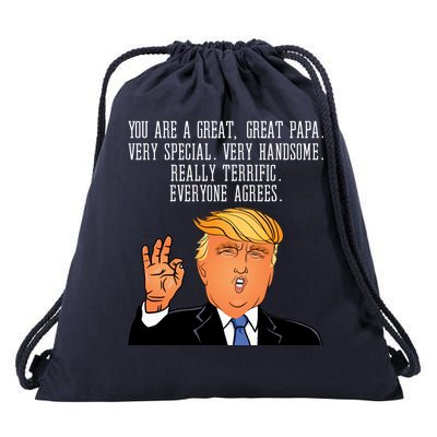 Papa Donald Trump Drawstring Bag