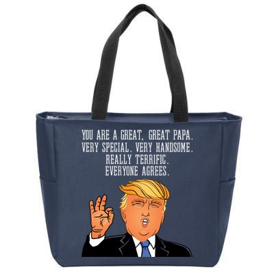 Papa Donald Trump Zip Tote Bag