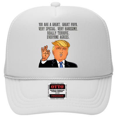 Papa Donald Trump High Crown Mesh Back Trucker Hat