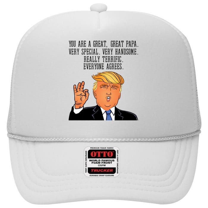 Papa Donald Trump High Crown Mesh Back Trucker Hat