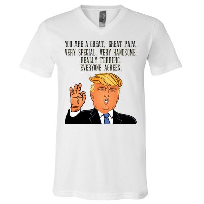 Papa Donald Trump V-Neck T-Shirt