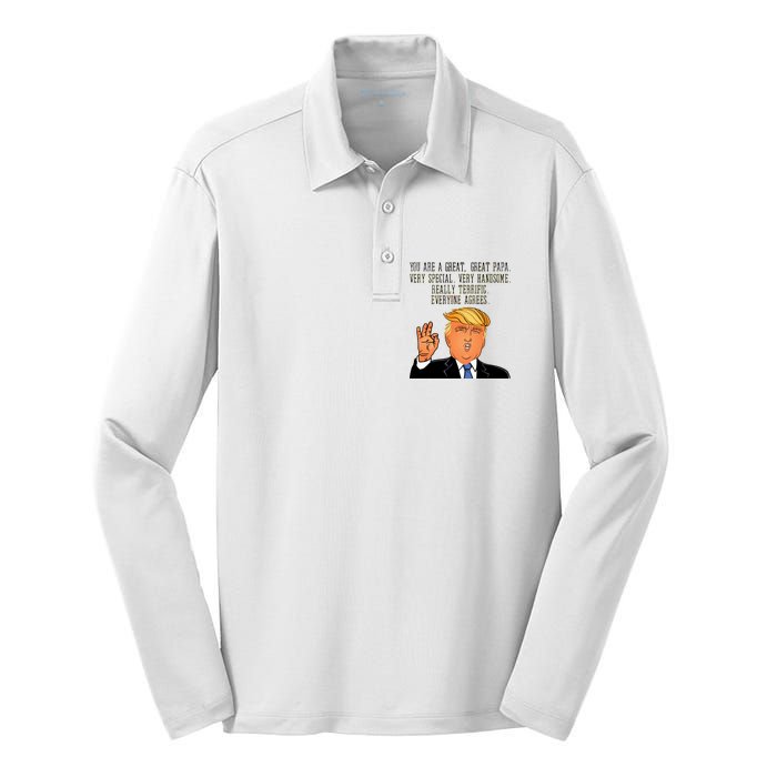 Papa Donald Trump Silk Touch Performance Long Sleeve Polo