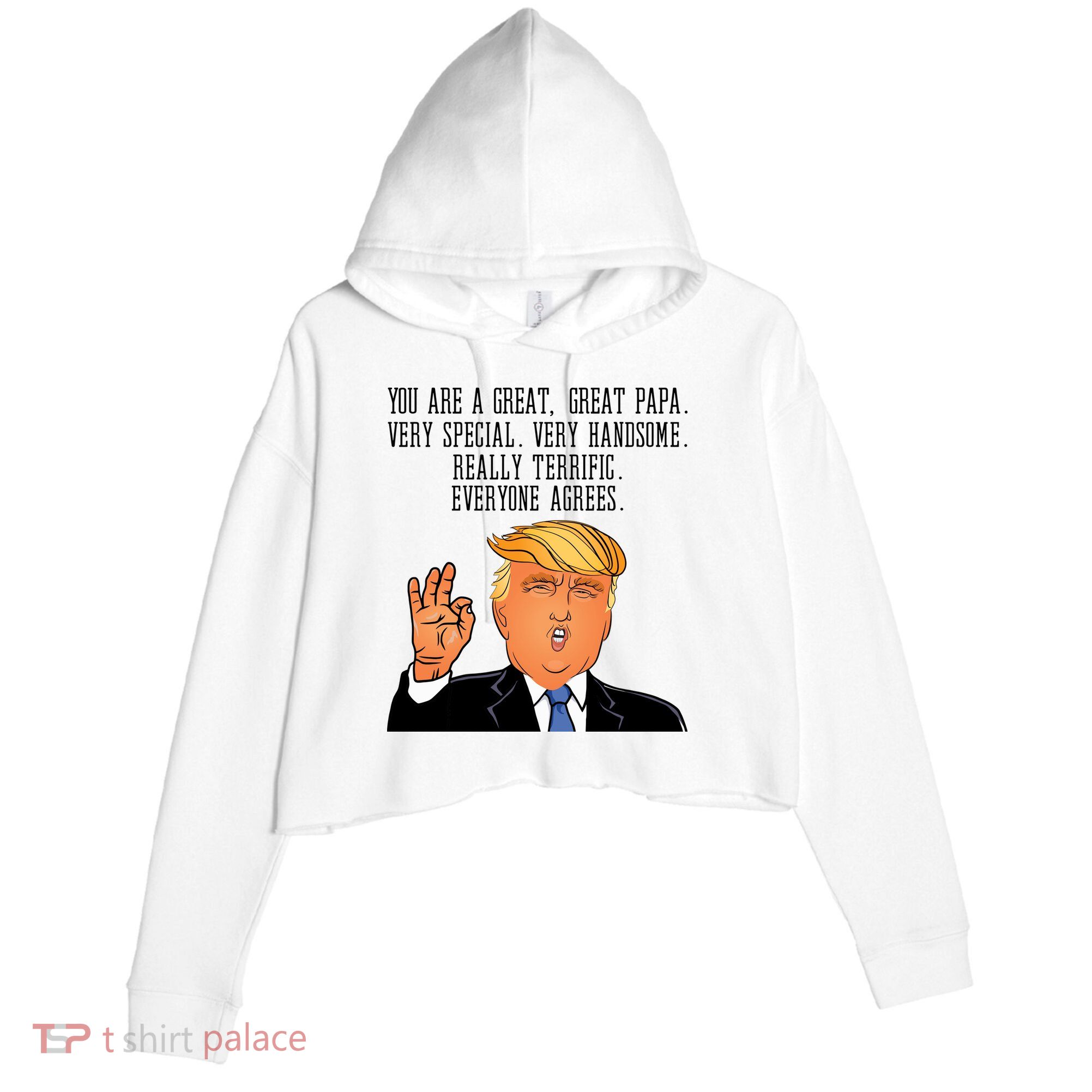 Papa Donald Trump Crop Fleece Hoodie