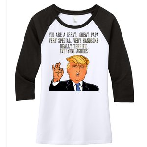 Papa Donald Trump Women's Tri-Blend 3/4-Sleeve Raglan Shirt