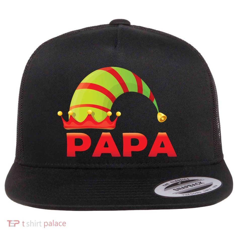 Papa Elf Flat Bill Trucker Hat
