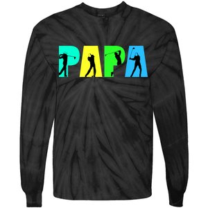 Papa Golfing Tie-Dye Long Sleeve Shirt