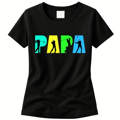 Papa Golfing Womens T-Shirt