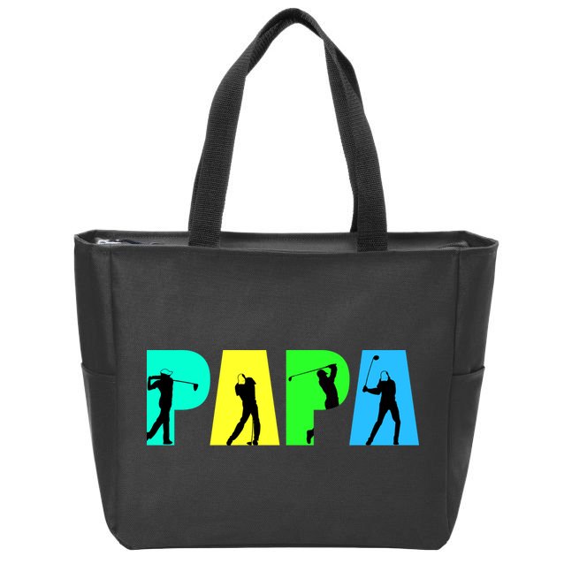 Papa Golfing Zip Tote Bag