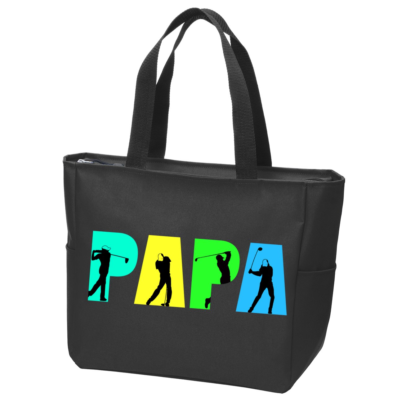 Papa Golfing Zip Tote Bag