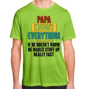 Papa Knows Everything No Matter What Adult ChromaSoft Performance T-Shirt