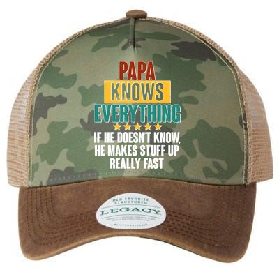 Papa Knows Everything No Matter What Legacy Tie Dye Trucker Hat