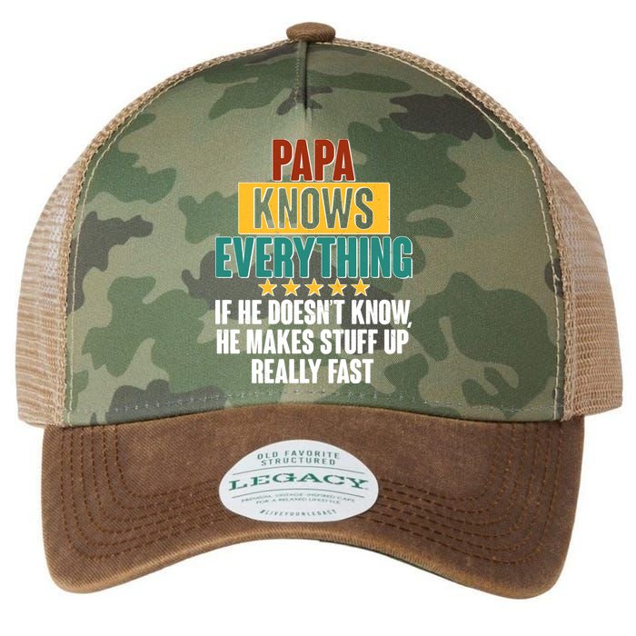 Papa Knows Everything No Matter What Legacy Tie Dye Trucker Hat