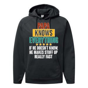 Papa Knows Everything No Matter What Performance Fleece Hoodie