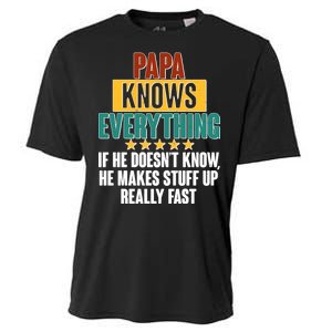 Papa Knows Everything No Matter What Cooling Performance Crew T-Shirt