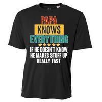 Papa Knows Everything No Matter What Cooling Performance Crew T-Shirt