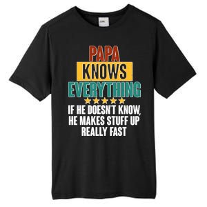 Papa Knows Everything No Matter What Tall Fusion ChromaSoft Performance T-Shirt