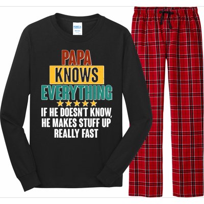 Papa Knows Everything No Matter What Long Sleeve Pajama Set