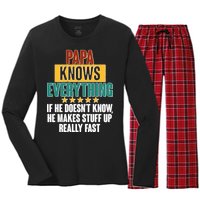 Papa Knows Everything No Matter What Women's Long Sleeve Flannel Pajama Set 