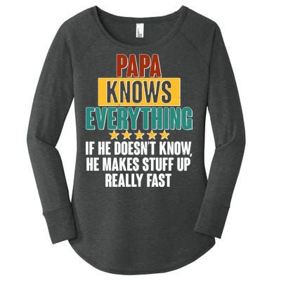 Papa Knows Everything No Matter What Women's Perfect Tri Tunic Long Sleeve Shirt