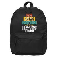 Papa Knows Everything No Matter What 16 in Basic Backpack