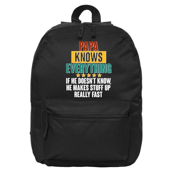 Papa Knows Everything No Matter What 16 in Basic Backpack