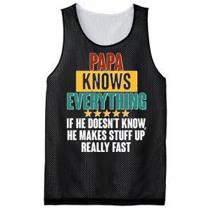 Papa Knows Everything No Matter What Mesh Reversible Basketball Jersey Tank