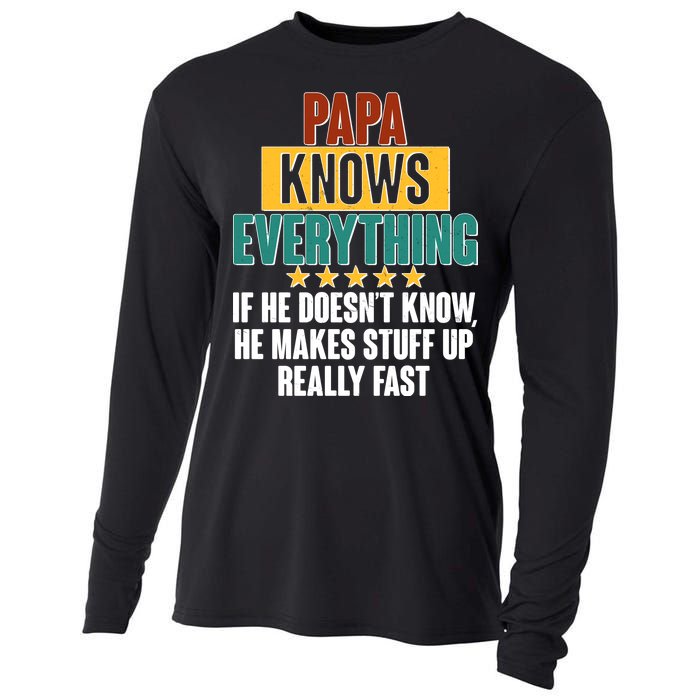 Papa Knows Everything No Matter What Cooling Performance Long Sleeve Crew