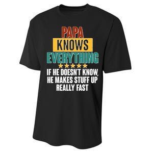 Papa Knows Everything No Matter What Performance Sprint T-Shirt